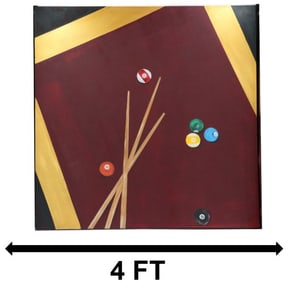 Natalie Rastegar (Born 1959) American, Oil on Canvas Still Life of a Pool Table