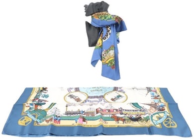 (2) Hermes Silk Scarves