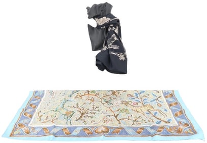 (2) Hermes Silk Scarves