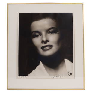 George Hurrell (1904-1992) American, Signed Photographic Print of Katharine Hepburn: &nbsp;George Hurrell (1904-1992) American, Signed Photographic Print of Katharine Hepburn. Katharine Houghton Hepburn (1907-2003) was an American actress known for her strong-willed persona, outspoken
