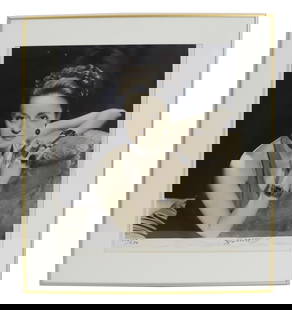 George Hurrell (1904-1992) American, Signed Photographic Print of Bette Davis: George Hurrell (1904-1992) American, Signed Photographic Print of Bette Davis. Ruth Elizabeth &quot;Bette&quot; Davis (1908-1989) was one of the most beloved actresses in Hollywood history, winning tw