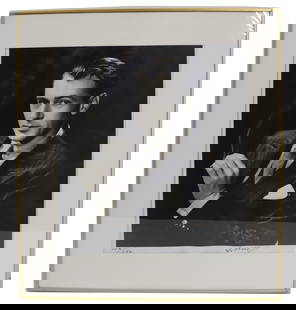 George Hurrell (1904-1992) American, Signed Photographic Print of Gary Cooper: George Hurrell (1904-1992) American, Signed Photographic Print of Gary Cooper. Gary Cooper (1901-1966) was a British/American actor who won two Academy Awards and appeared in over 80 films in his life