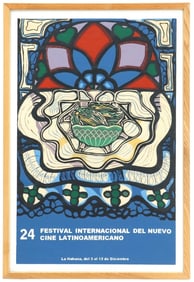 Vintage Cuban Film Festival Poster for the 24th Annual Festival International Del Nuevo Cine Latino