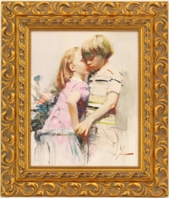 Pino Daeni (1939–2010) Italian, Embellished Giclee Print "The Kiss"