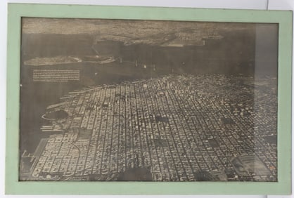 Old Photograph of San Francisco and the Bay with Treasure Island