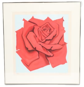 Lowell Nesbitt (1933-1993) American, Signed and Numbered "Red Rose" Serigraph