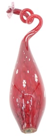 Attributed to Jason Bauer (Born 1986) American, Red Floral Art Glass Sculpture
