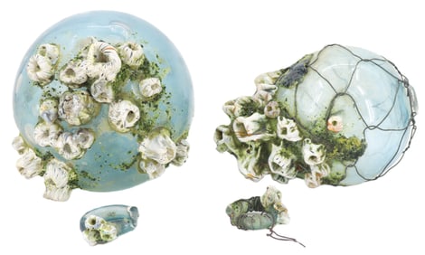 Benjamin Kikkert (20th Century) American, Pair of Barnacle Balls Sculptures