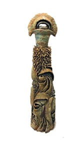 Abstract Ceramic Figure Green Grace