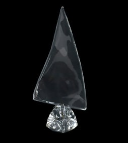 Daum France Crystal Glass Sail Sculpture
