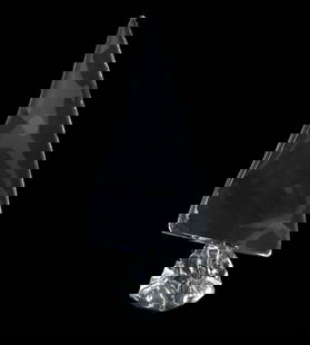 Daum France Crystal Glass Sail Sculpture: Daum France Crystal Glass Sail Sculpture. Clear crystal glass sculpture of a sailboat.&nbsp; Daum is a prestigious French glassmaker renowned for its exquisite art glass, particularly p&acirc;te de ve