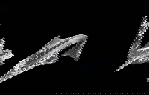 (2) Daum France Crystal Glass Dolphins: (2) Daum France Crystal Glass Dolphins. Pair of Daum crystal glass dolphin figurines. Incise signature. Daum is a prestigious French glassmaker renowned for its exquisite art glass, particularly p&aci
