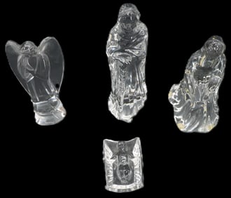 (4) French Baccarat Crystal Religious Figures