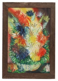 Seveque (20th Century) Oil on Canvas Impressionist Floral Still-Life - As Is