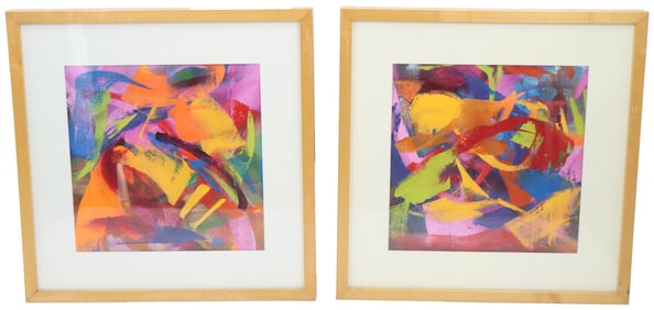(2) Acrylic on Canvas Abstract Compositions