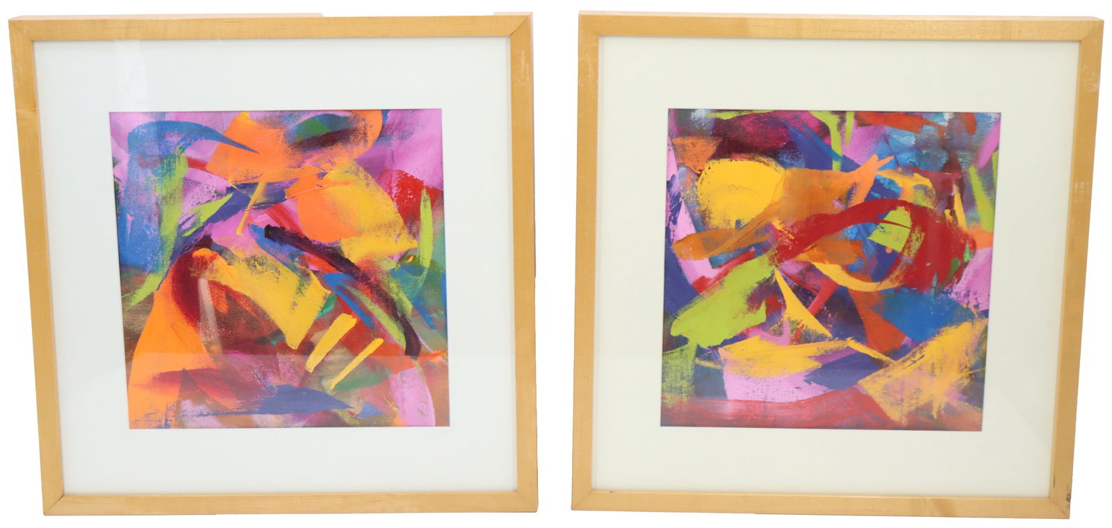 (2) Acrylic on Canvas Abstract Compositions (1 of 18)