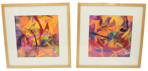 (2) Acrylic on Canvas Abstract Compositions