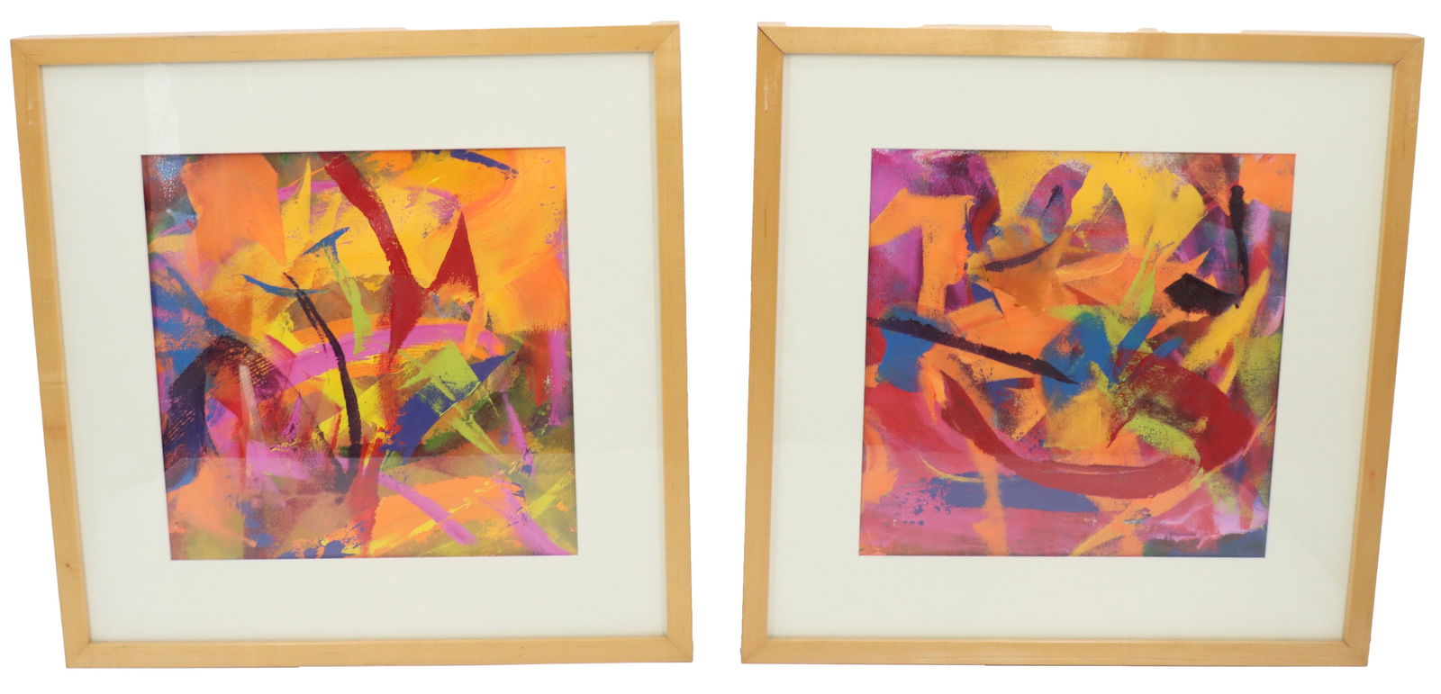 (2) Acrylic on Canvas Abstract Compositions (1 of 18)