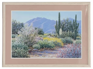 Linda Lee (1948-2014) American, Large Desert Landscape Lithograph