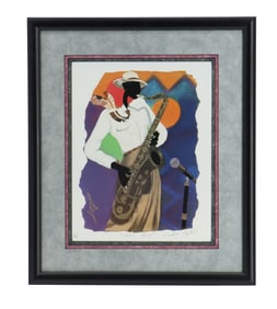 Leroy Campbell (Born 1956) American, Figural Artist's Proof Lithograph Print "Cool Breeze"