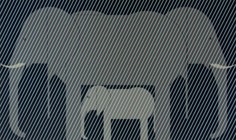 Charley Harper (1922-2007) American, Elephant Serigraph "Jumbrella"