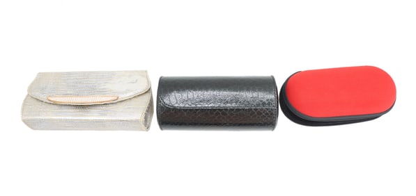 (2) Judith Leiber Clutches and (1) Zipped Glasses Holder