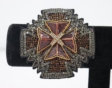 Oscar de la Renta Leather and Bead Bracelet