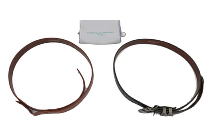 Two Barry Kieselstein Cord Allilgator Belts and Sterling Silver Buckle Marked 1970 Kieselstein, USA