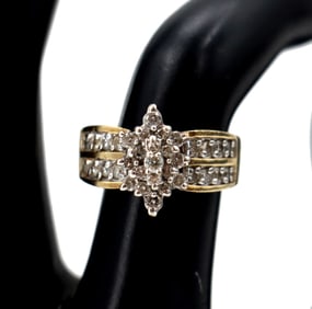 14k Gold and Diamond Ring - Gross 6.8 g.