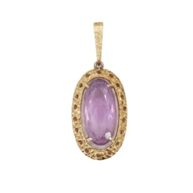 14k Gold and Amethyst Pendant - Gross 5.3 g.