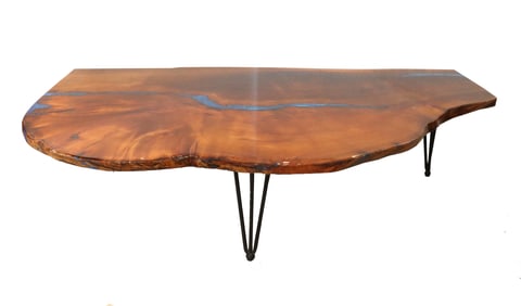 Bozeman Montana Natural Walnut Slab & Resin Table by Brian Judnich