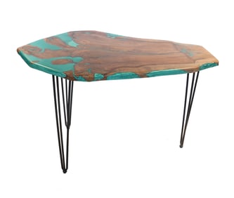 Bozeman Montana Natural Walnut Slab & Resin Table by Brian Judnich