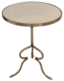 Vintage Metal and Stone Side Table