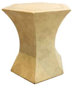 Maitland-Smith Faux Elephant Hide Finished Leather Clad Wood Pedestal
