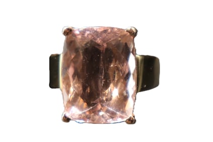 Marked 18k Gold and Pink Tourmaline Ring - Gross 8.6 g.