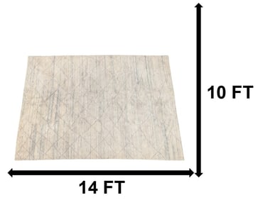 Indian Pure Wool Modern Room & Board Kalindi Rug Grey / Ivory