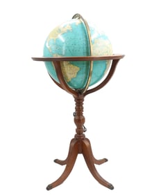 Rand Mcnally Terrestrial Globe on Wooden Stand