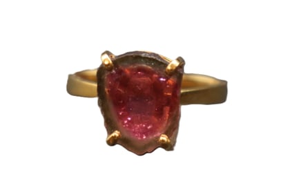 Marked 14k Gold And Pink Tourmaline Ring - Gross 3.6 g.
