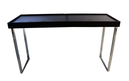 Modern Chrome and Black Wood-Look Low Table or Bench