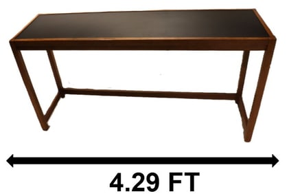 Mid-Century Teak and Black Console Table