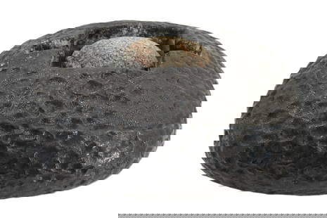 Unique Ceramic Dome Nest with Egg Sculpture: Unique Ceramic Dome Nest with Egg Sculpture. Dome like ceramic base with a divot for the secondary piece - a ceramic egg. Appears unsigned. Some could argue that it looks like a nest with a dinosaur e