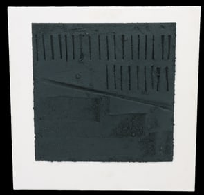 Concrete and Mixed Media Sculpted Three Dimensional Abstract Art on Board