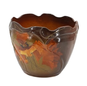 Exquisite Early 20th Century J.W. McCoy Pottery Company Glazed Ceramic Jardiniere