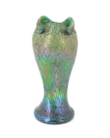Iridescent Crackle Glass Vase