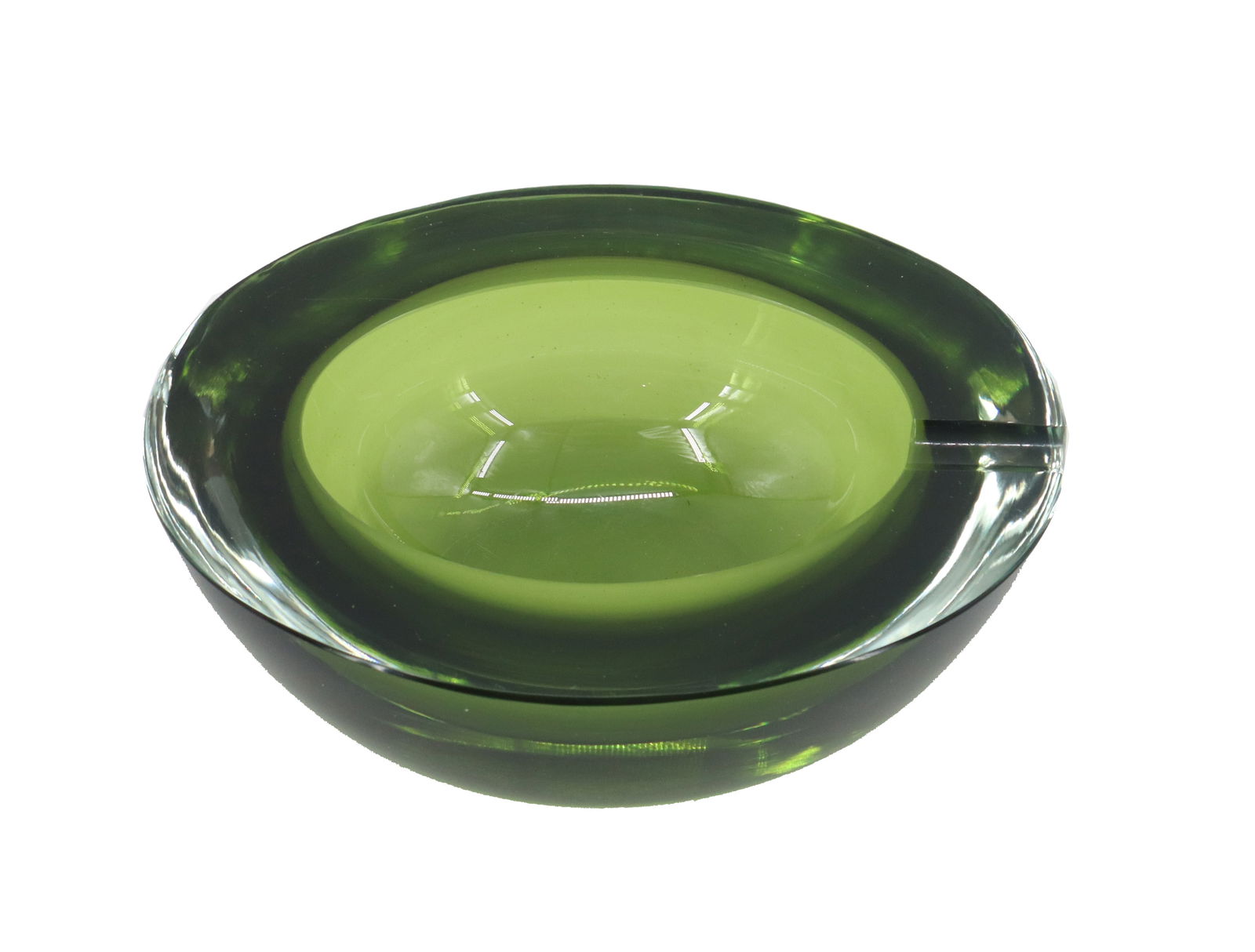 Italian Murano Green Glass Candy Dish or Tray
