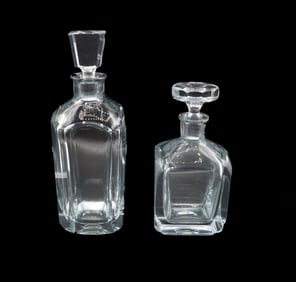 (2) Signed Swedish Stromberg Glass Decanters