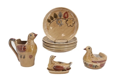 (10) Hand Painted The California Cleminsons Ceramic Kitchenware Pieces
