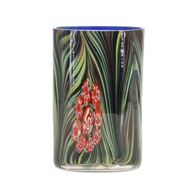 Dynasty Gallery Vinci Glass Hand Fused Abstract Floral Vase