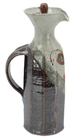 Tall Ceramic Pitcher with Lid