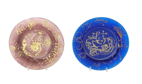 (2) Vintage Salvador Dali for Daum Pate-de-Verre Art Glass Plates